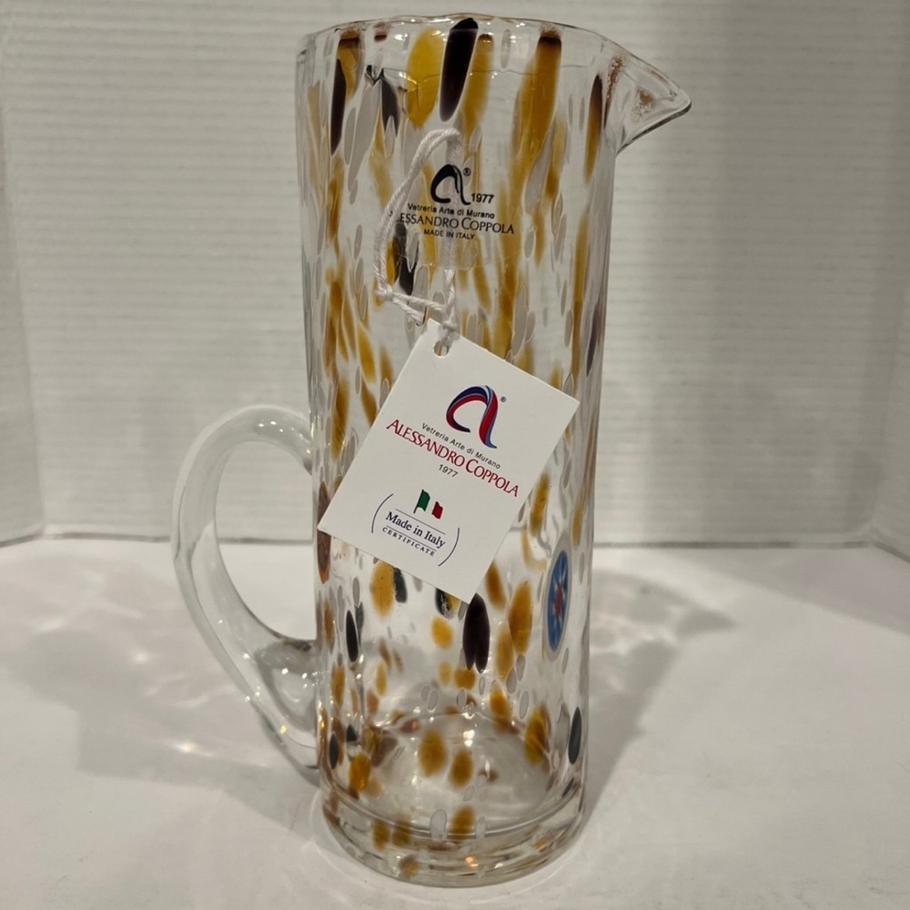 Alessandro Coppola Glass Pitcher with Multicolor Design